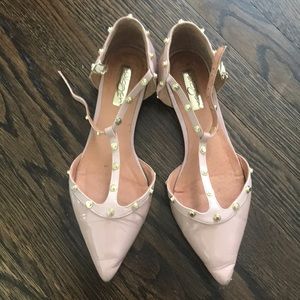 Blush halogen studded flats